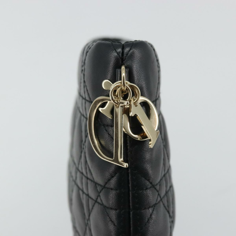 【日本直送】Christian Dior Canage 手拿包，羊皮材質，黑色，金色，正品 yk20318SAV-8