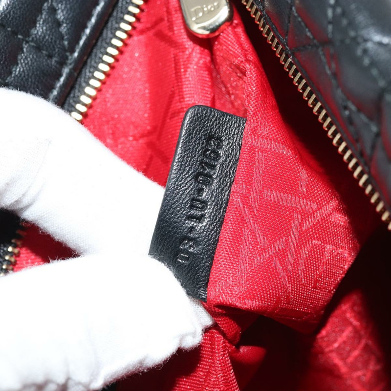 【日本直送】Christian Dior Canage 手拿包，羊皮材質，黑色，金色，正品 yk20318SAV-10