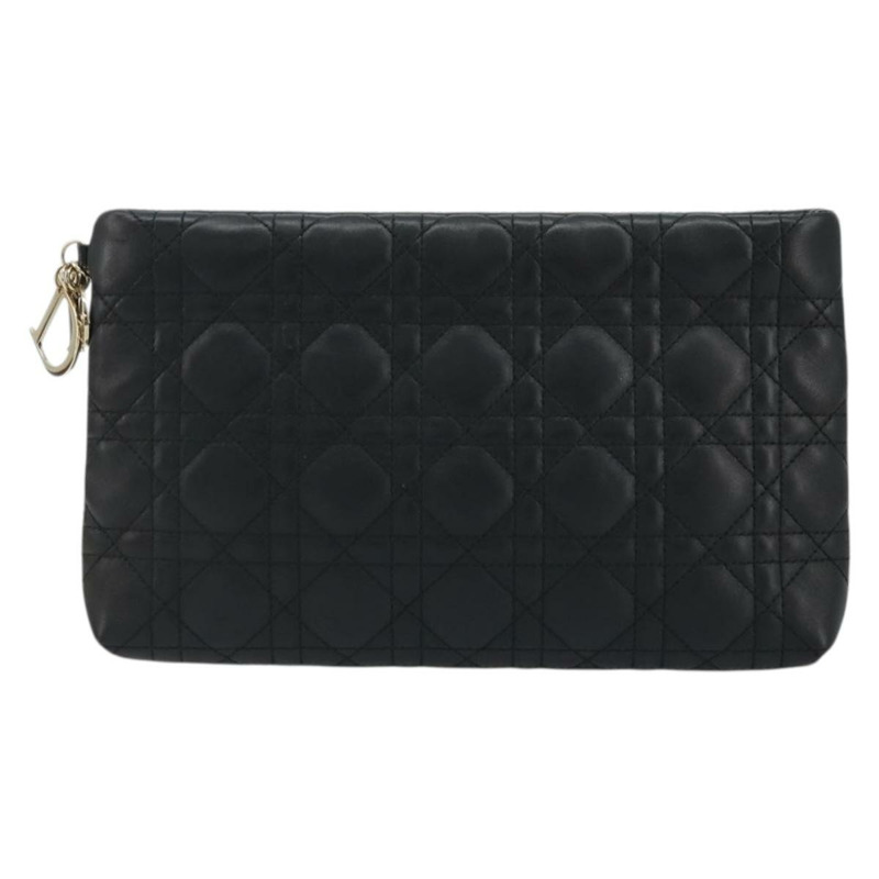 【日本直送】Christian Dior Canage 手拿包，羊皮材質，黑色，金色，正品 yk20318SAV-12