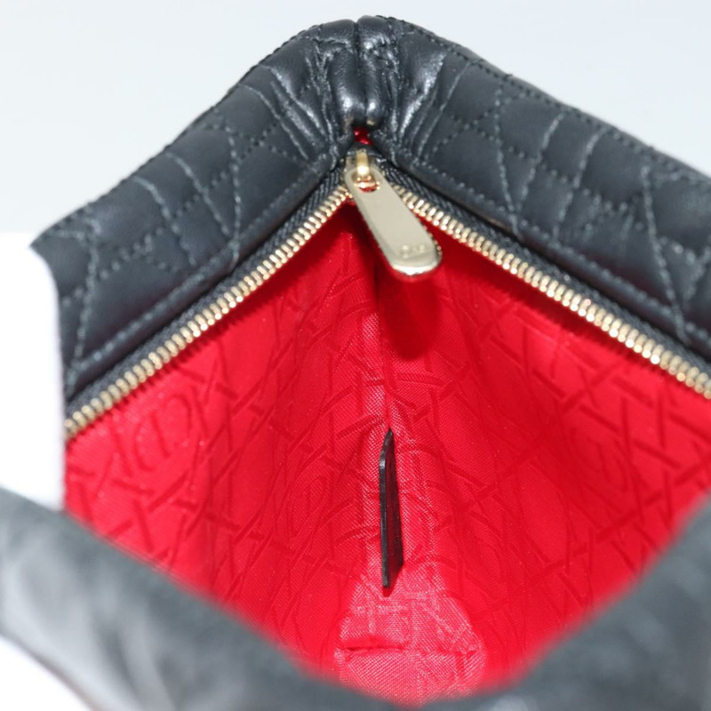 【日本直送】Christian Dior Canage 手拿包，羊皮材質，黑色，金色，正品 yk20318SAV-17