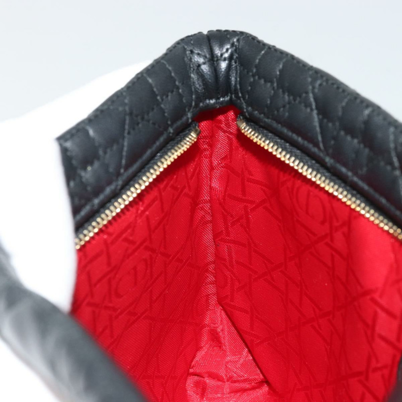 【日本直送】Christian Dior Canage 手拿包，羊皮材質，黑色，金色，正品 yk20318SAV-18