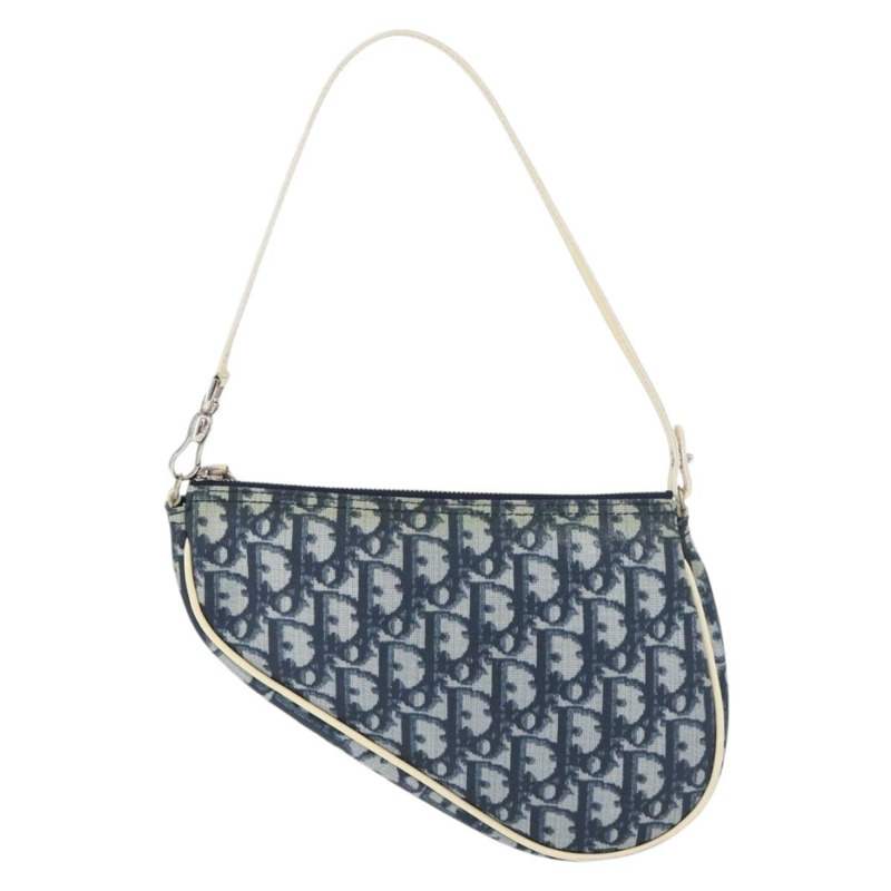 【日本直送】Christian Dior Trotter帆布馬鞍包手袋 PVC藍銀色 正品 mr2313A-1