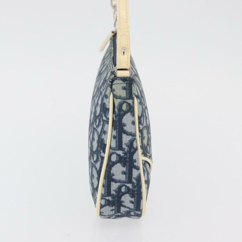 【日本直送】Christian Dior Trotter帆布馬鞍包手袋 PVC藍銀色 正品 mr2313A-3