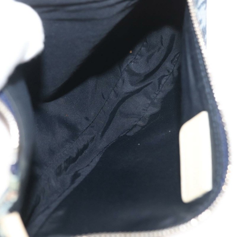 【日本直送】Christian Dior Trotter帆布馬鞍包手袋 PVC藍銀色 正品 mr2313A-10