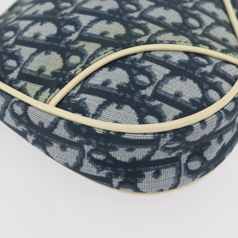 【日本直送】Christian Dior Trotter帆布馬鞍包手袋 PVC藍銀色 正品 mr2313A-13