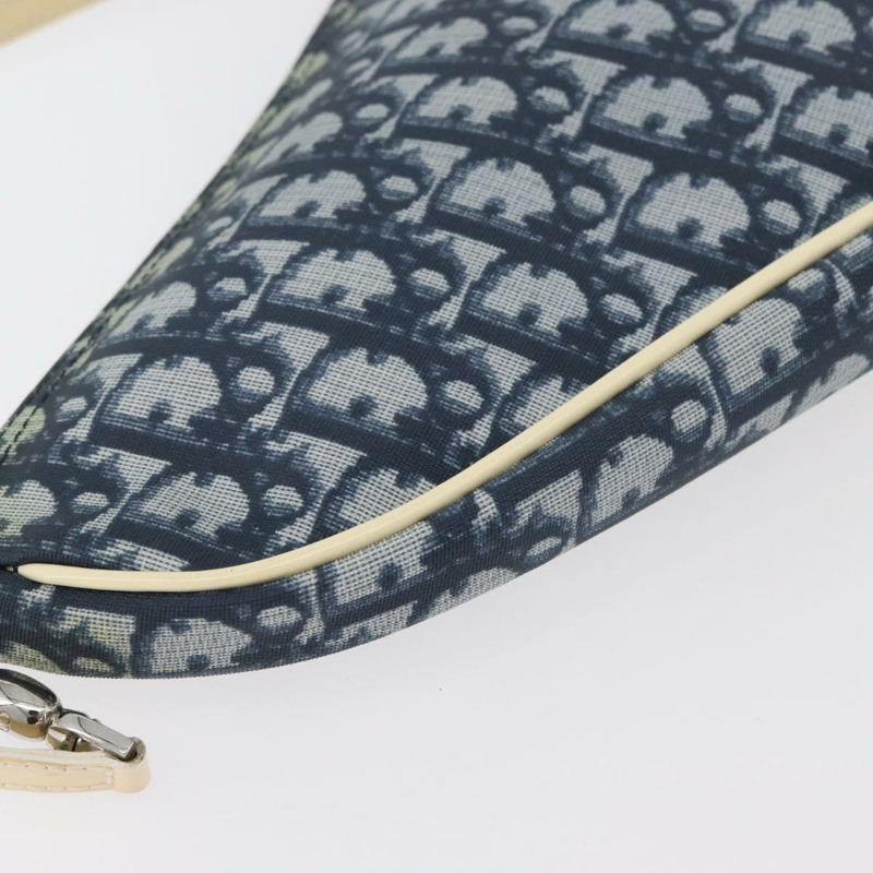 【日本直送】Christian Dior Trotter帆布馬鞍包手袋 PVC藍銀色 正品 mr2313A-15