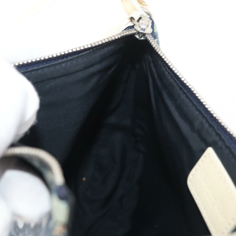 【日本直送】Christian Dior Trotter帆布馬鞍包手袋 PVC藍銀色 正品 mr2313A-17