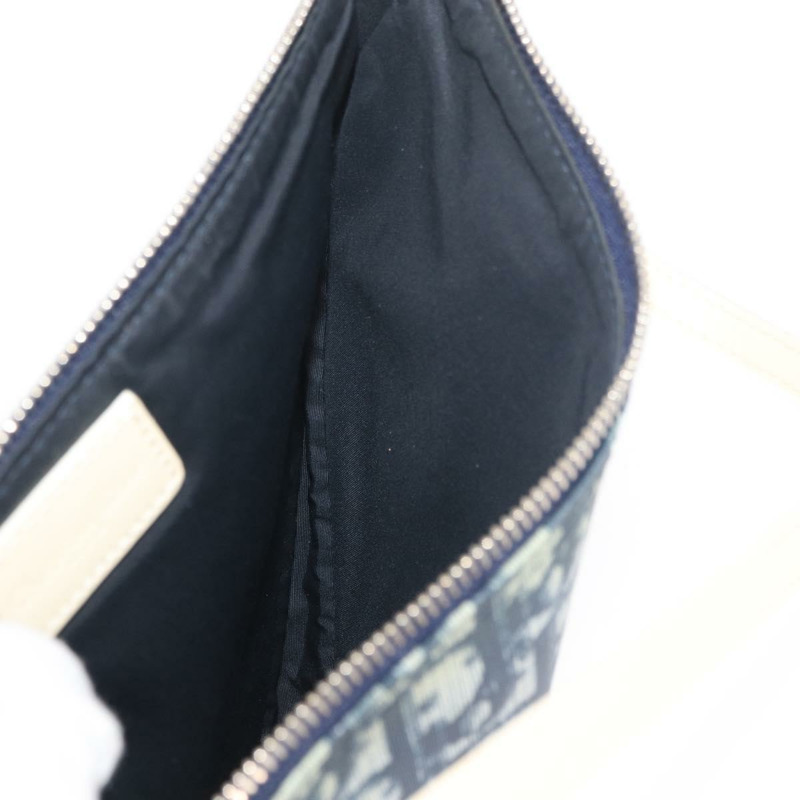 【日本直送】Christian Dior Trotter帆布馬鞍包手袋 PVC藍銀色 正品 mr2313A-18