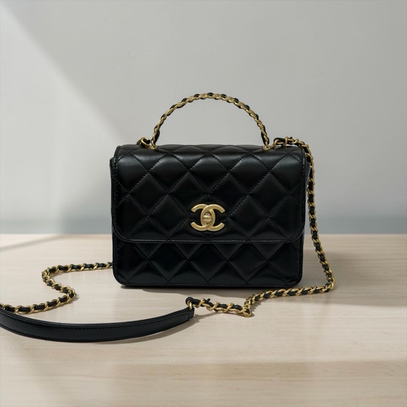 莉亞精品♡Chanel 手柄口蓋包 二手美包-0