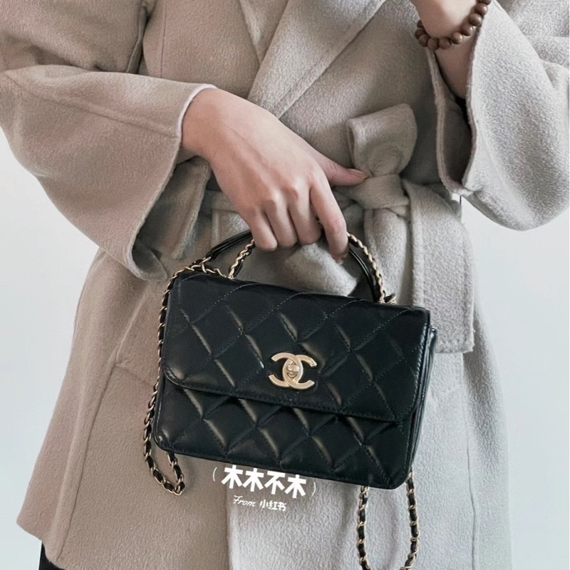 莉亞精品♡Chanel 手柄口蓋包 二手美包-1