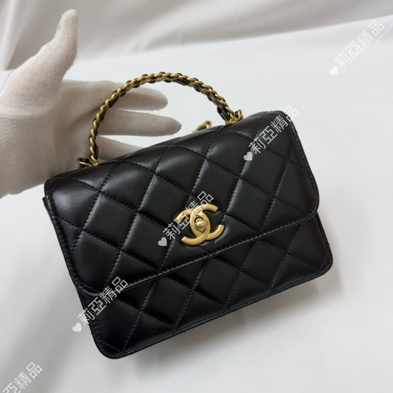 莉亞精品♡Chanel 手柄口蓋包 二手美包-2