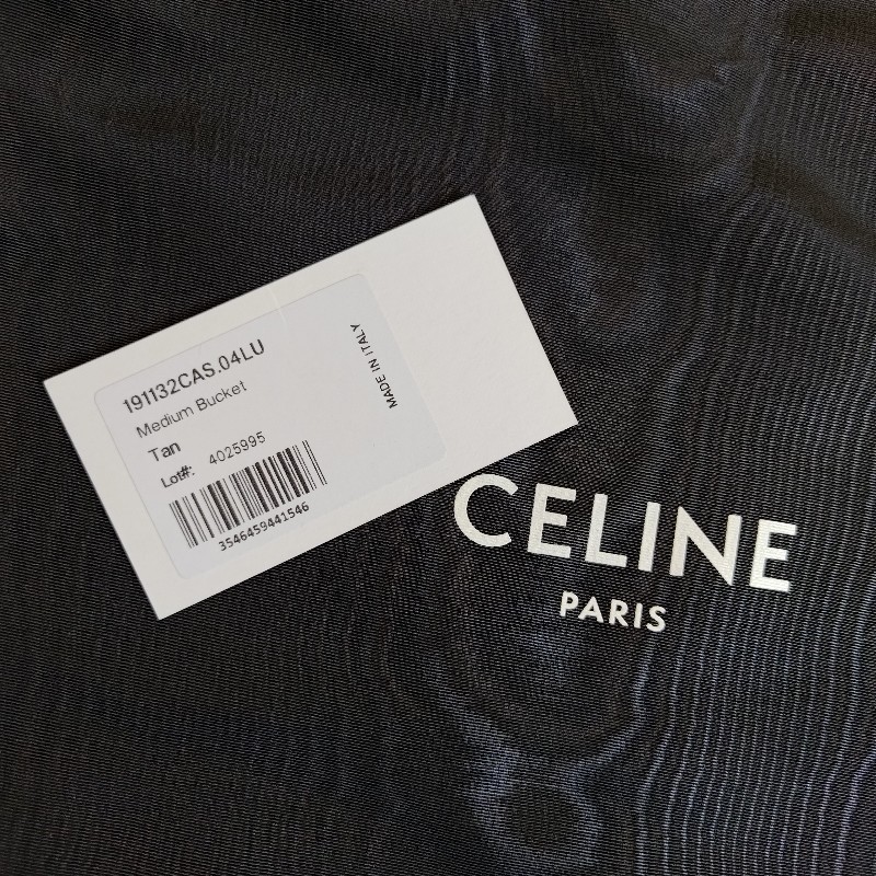 CELINE BUCKET 小型 Triomphe 老花帆布小牛皮肩背水桶包-17