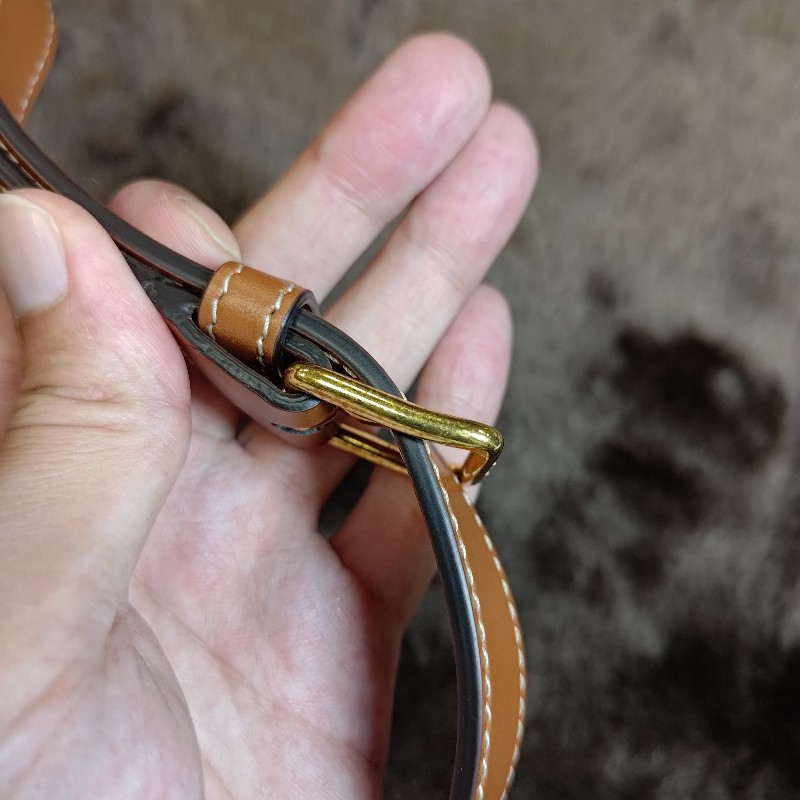 CELINE BUCKET 小型 Triomphe 老花帆布小牛皮肩背水桶包-19