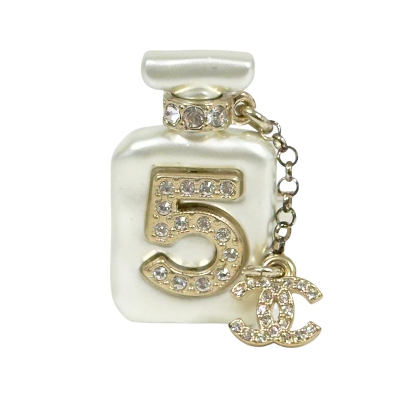 CHANEL CC 水鑽 香水瓶 胸針-0