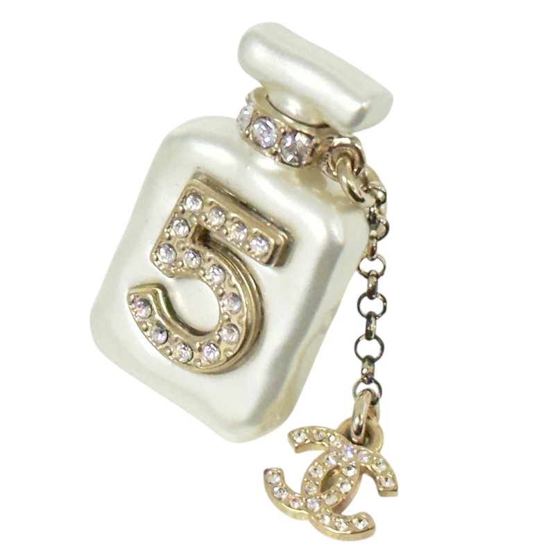 CHANEL CC 水鑽 香水瓶 胸針-3