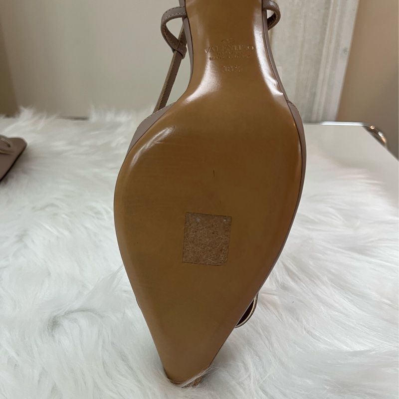 華倫天奴Valentino VLogo Signature Garavani牛皮高跟鞋 裸色 38.5碼-5