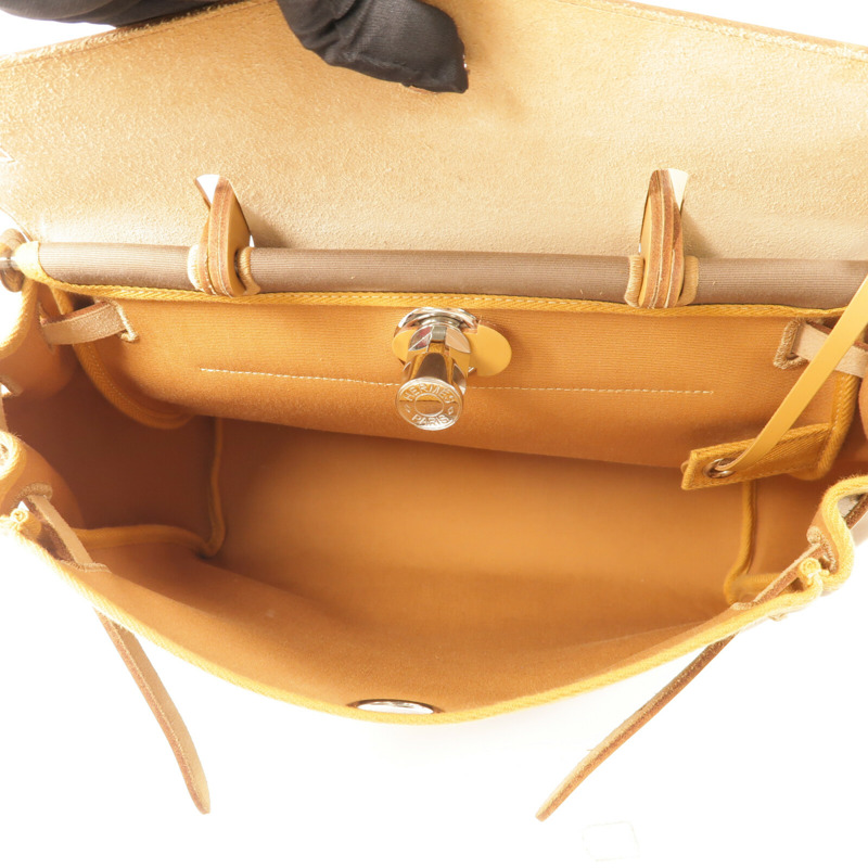 HERMES 帆布Herbag PM手挽肩背兩用袋Etoupe/Natural Sable-4