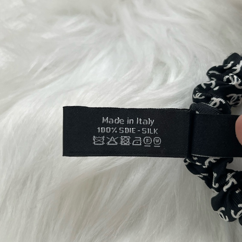 香奈兒Chanel黑色絲質髮帶-5