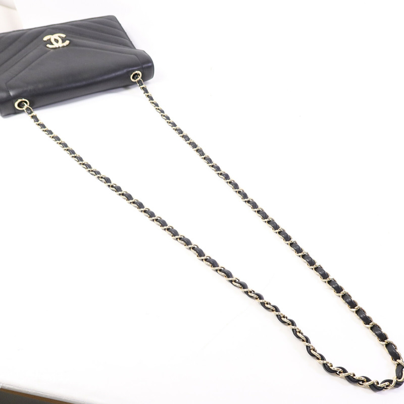 CHANEL 牛皮皮革Chain Shoulder Bag鏈帶肩背袋-8