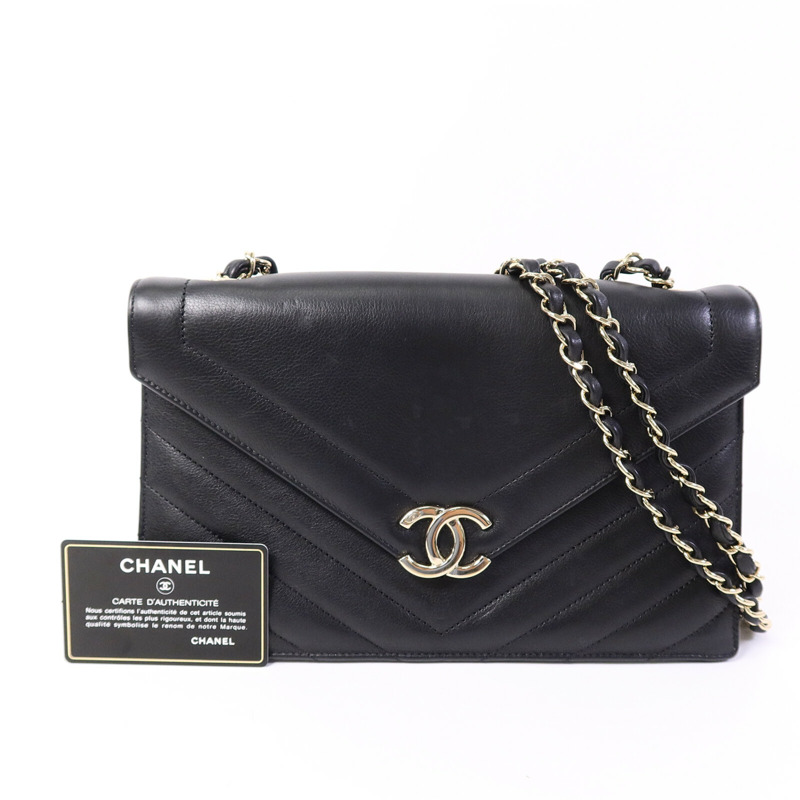 CHANEL 牛皮皮革Chain Shoulder Bag鏈帶肩背袋-9