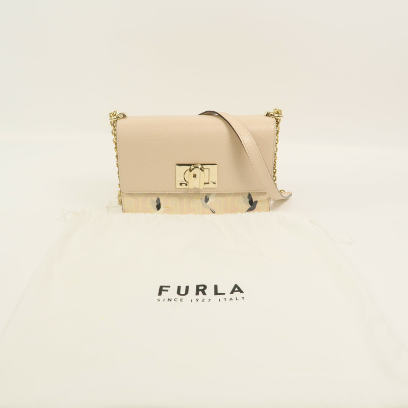 Furla 牛皮皮革1927 Crossbody Bag鏈帶肩背袋-9