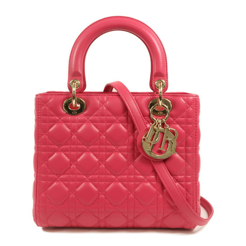 Dior 羊皮皮革Lady Dior Medium手挽肩背兩用袋