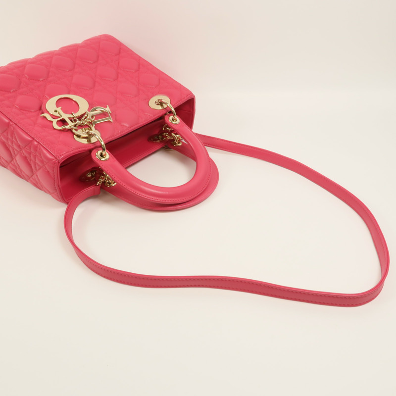 Dior 羊皮皮革Lady Dior Medium手挽肩背兩用袋-7