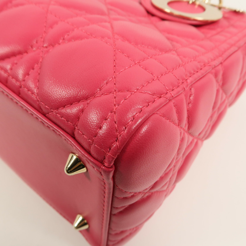 Dior 羊皮皮革Lady Dior Medium手挽肩背兩用袋-11