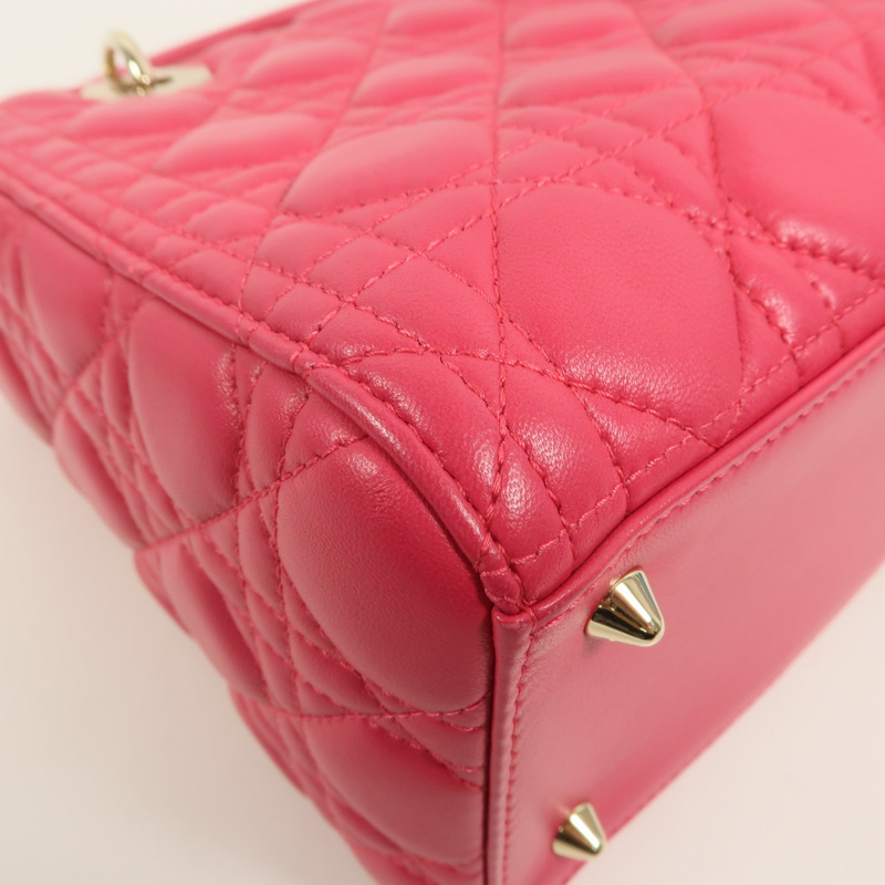 Dior 羊皮皮革Lady Dior Medium手挽肩背兩用袋-12