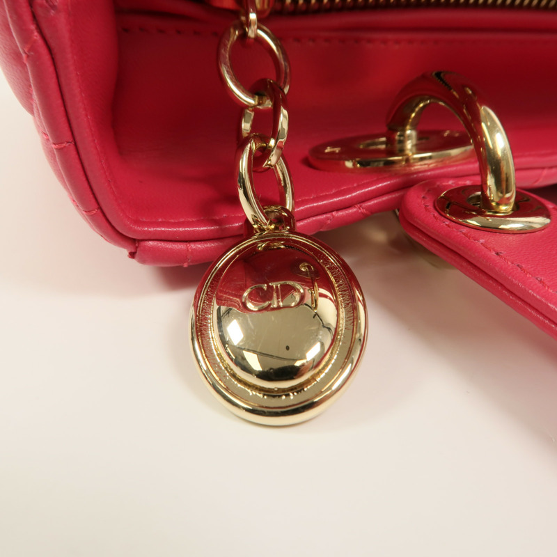 Dior 羊皮皮革Lady Dior Medium手挽肩背兩用袋-15