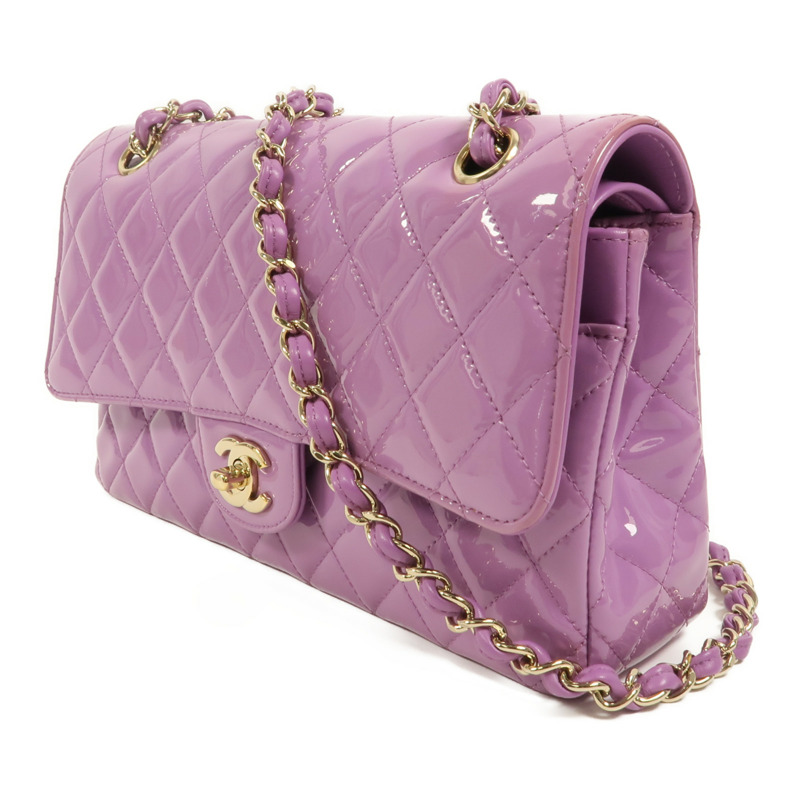 CHANEL 漆皮皮革Classic 25鏈帶肩背袋-2