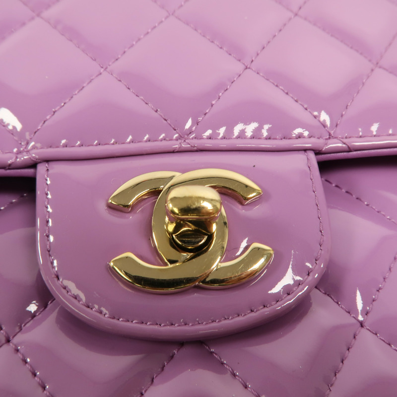 CHANEL 漆皮皮革Classic 25鏈帶肩背袋-9