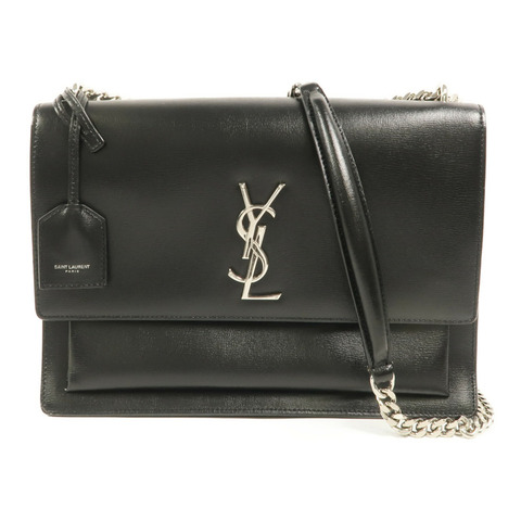 SAINT LAURENT 牛皮皮革Sunset Medium鏈帶肩背袋
