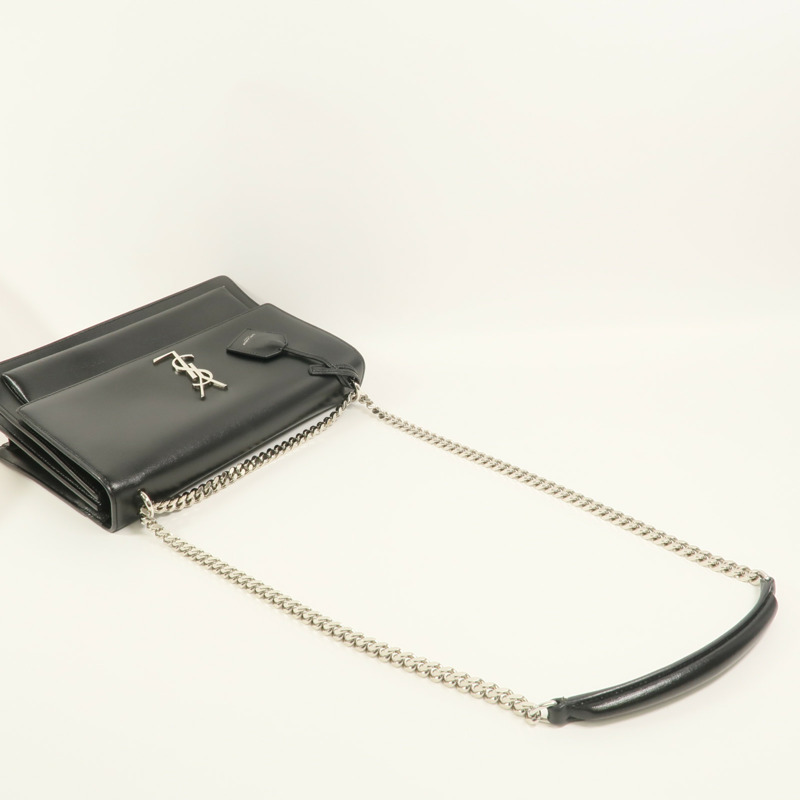 SAINT LAURENT 牛皮皮革Sunset Medium鏈帶肩背袋-8