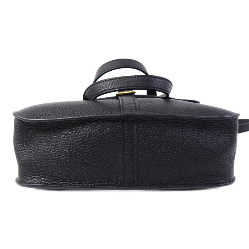 HERMES Clemence皮革Halzan 25手挽肩背兩用袋Noir-3