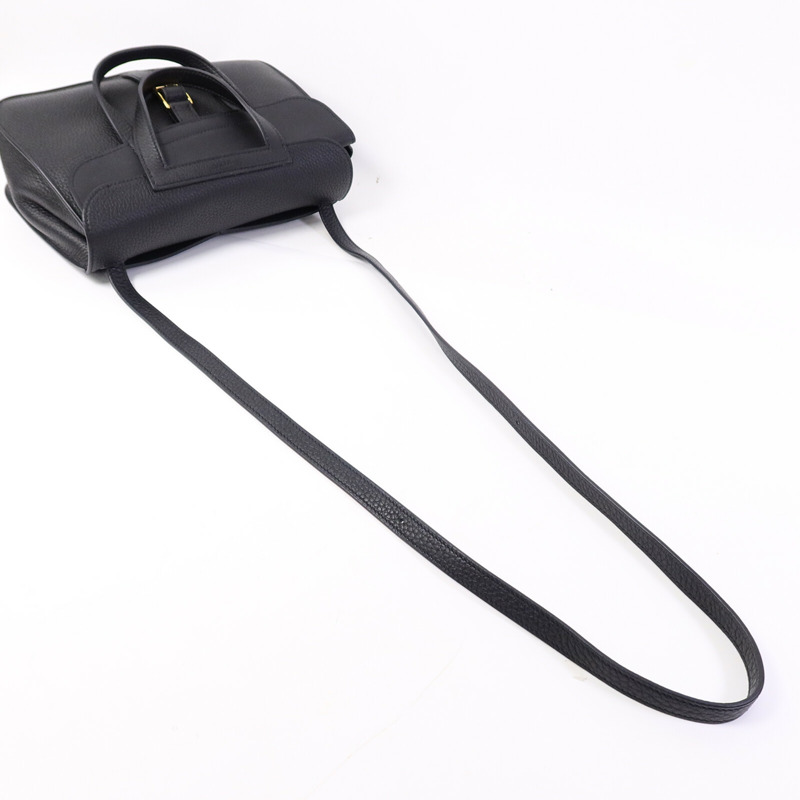 HERMES Clemence皮革Halzan 25手挽肩背兩用袋Noir-8