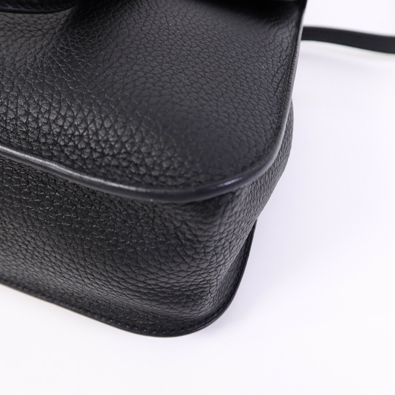 HERMES Clemence皮革Halzan 25手挽肩背兩用袋Noir-10