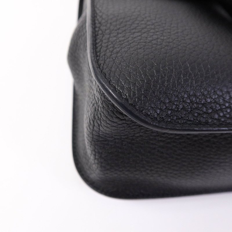 HERMES Clemence皮革Halzan 25手挽肩背兩用袋Noir-11