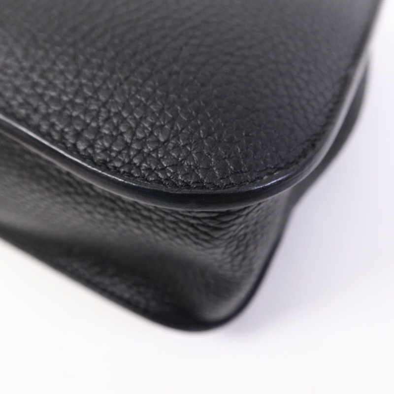 HERMES Clemence皮革Halzan 25手挽肩背兩用袋Noir-12