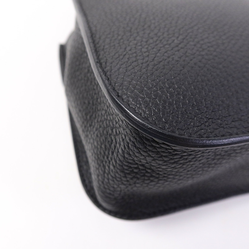 HERMES Clemence皮革Halzan 25手挽肩背兩用袋Noir-13