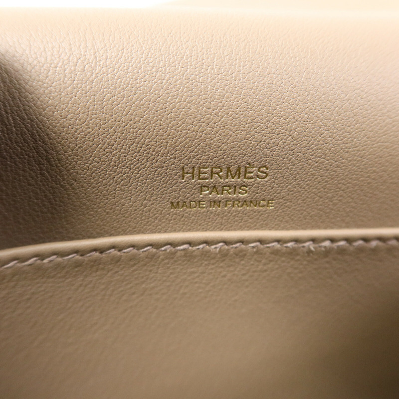 HERMES Chevre皮革Geta肩背袋Etoupe-5