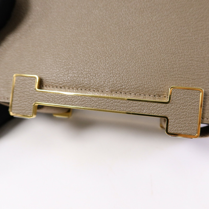 HERMES Chevre皮革Geta肩背袋Etoupe-6