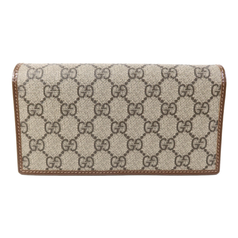 GUCCI 塗層帆布Horsebit1955 Wallet with Chain鏈帶肩背袋-1