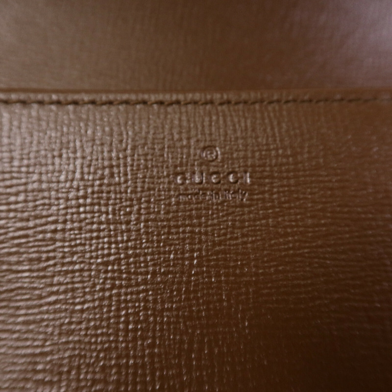 GUCCI 塗層帆布Horsebit1955 Wallet with Chain鏈帶肩背袋-4