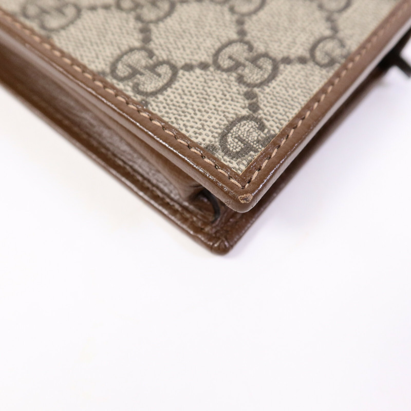 GUCCI 塗層帆布Horsebit1955 Wallet with Chain鏈帶肩背袋-9
