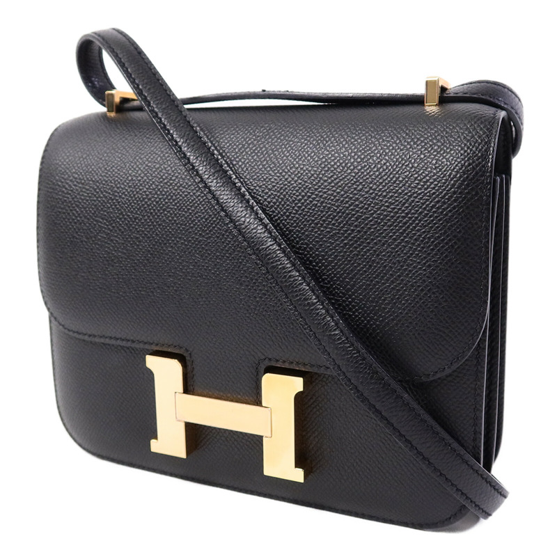 HERMES Epsom皮革Constance Mini肩背袋Noir-2