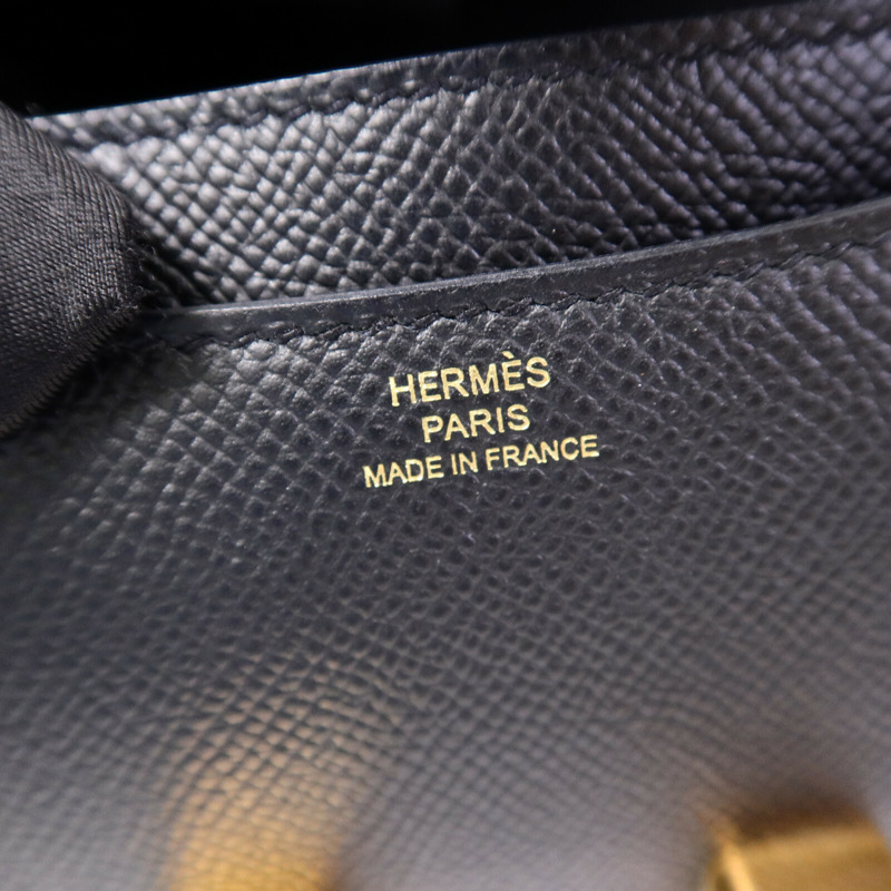 HERMES Epsom皮革Constance Mini肩背袋Noir-5