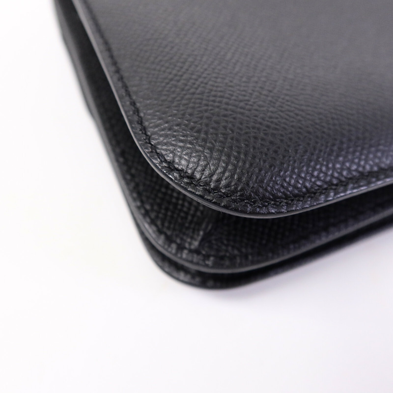HERMES Epsom皮革Constance Mini肩背袋Noir-13