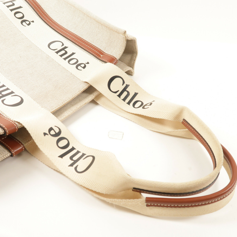 Chloe 帆布Woody Tote Medium手挽袋-7
