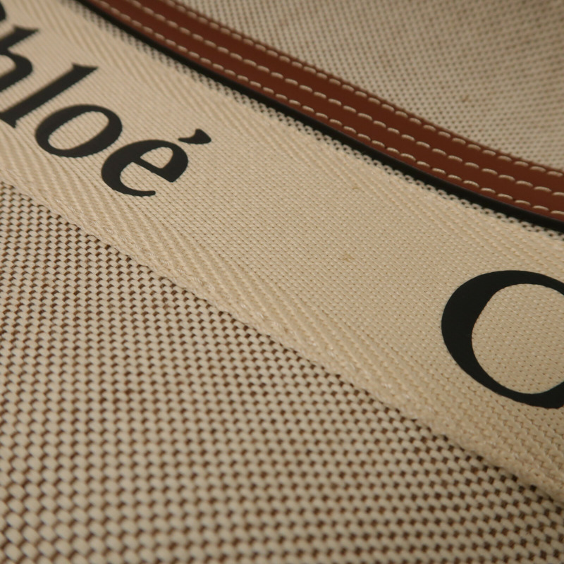 Chloe 帆布Woody Tote Medium手挽袋-13